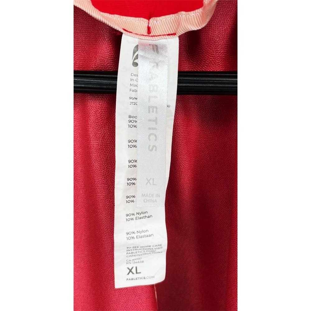 Fabletics Giana Jacket II Red Persimmon Sandalwood Water Resistant Women’s XL - Picture 6 of 7